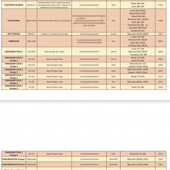 GROUPES TARIFS - HORAIRES 2026-2027